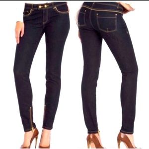 Rachel Zoe Skinny Jeans with zip ankle and gold stitching.